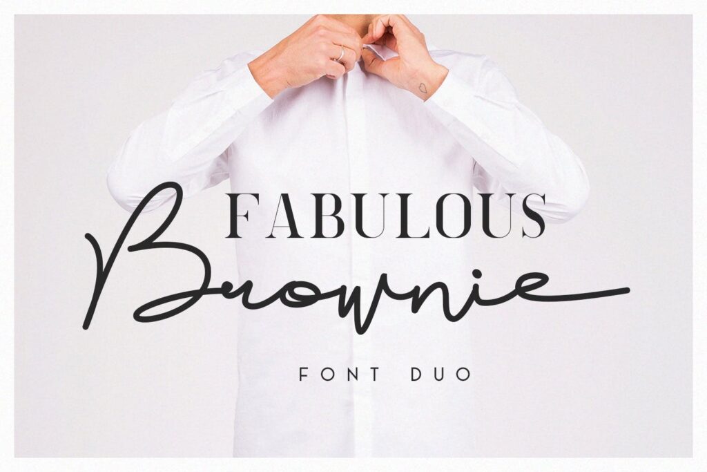 品牌视觉识别标准字体/杂志书籍封面字体下载Brownie Font Duo