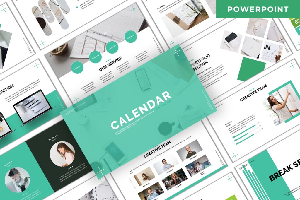 市场活动策划提案PPT幻灯片模板素材Powerpoint模板Calendar Business Powerpoint Template
