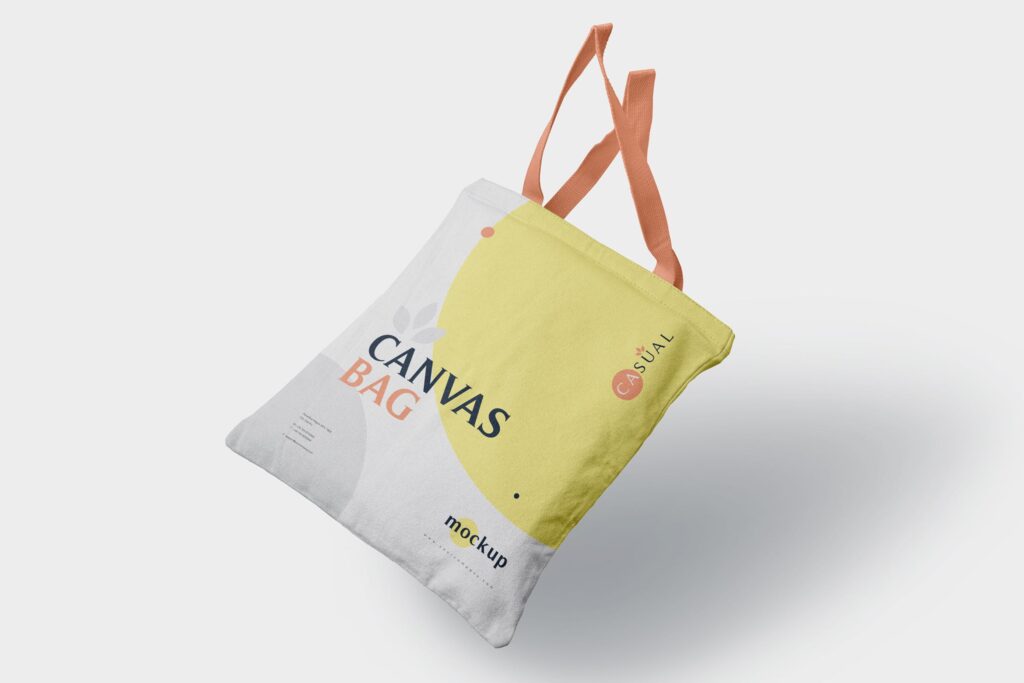 4个帆布袋/购物手提袋模型样机效果图Canvas Bag Mockups K7652AT