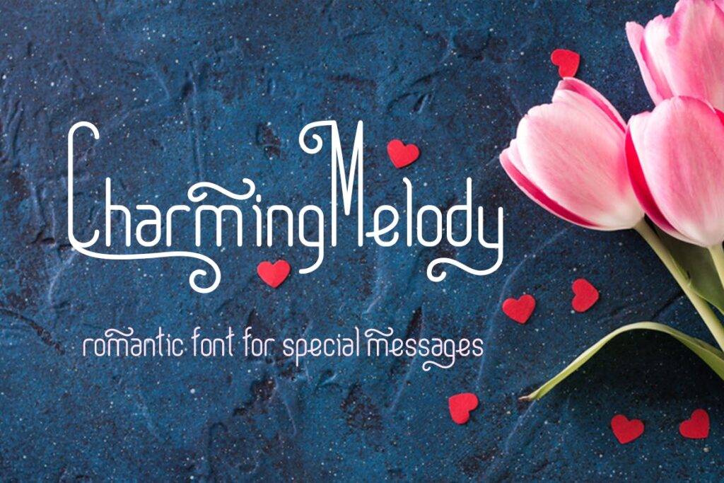 浪漫温和的无衬线英文字体/美食餐饮行业字体CharmingMelody romantic curly font