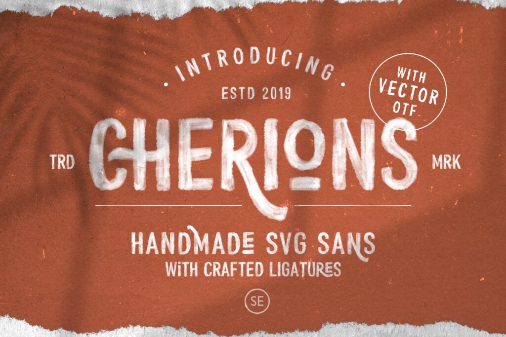 古典风格手写毛笔英文字体下载Cherions SVG Sans