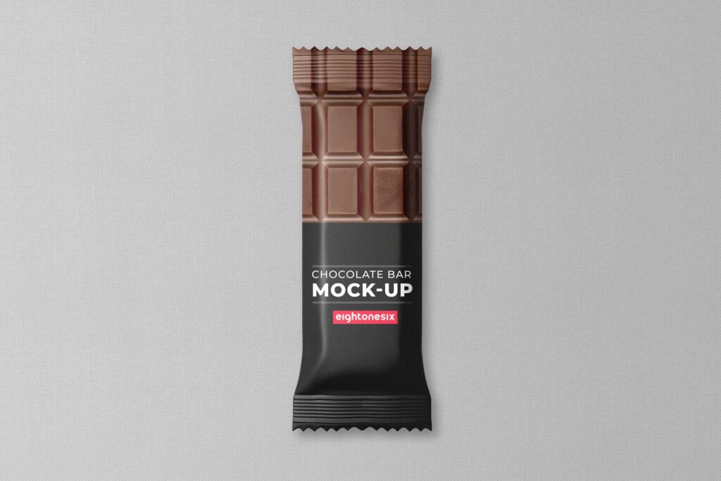 巧克力食品类包装类模型样机素材下载Chocolate Bar Mock Up Template 7g7tx8