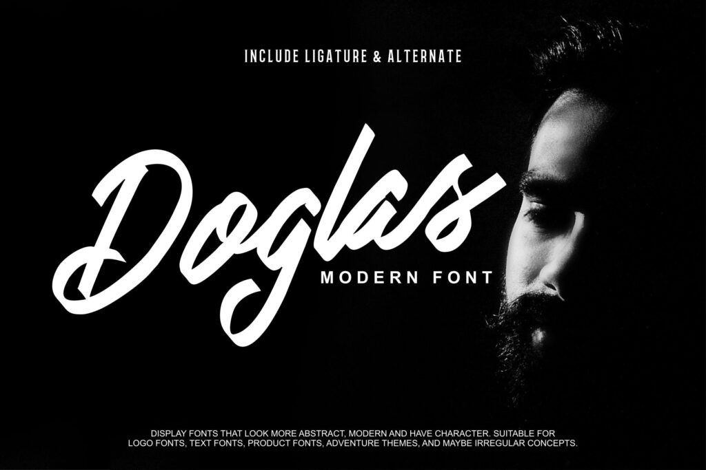 现代字体书法风格/高端品牌英文字体下载Doglas Modern Script Font