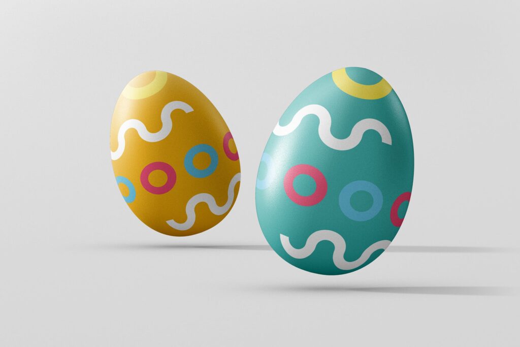 5个逼真的高质量复活节彩蛋模型样机Easter Egg MockUp