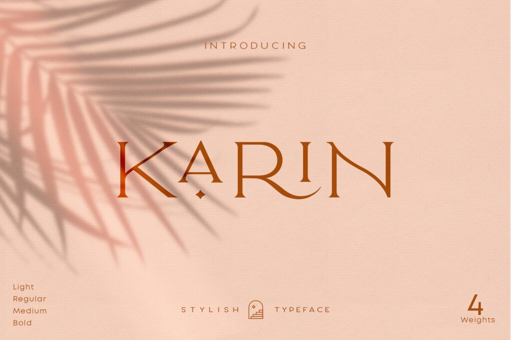 极简主义的现代优雅的复古英文无衬线字体Elegant Karin Fashion Stylish Typeface