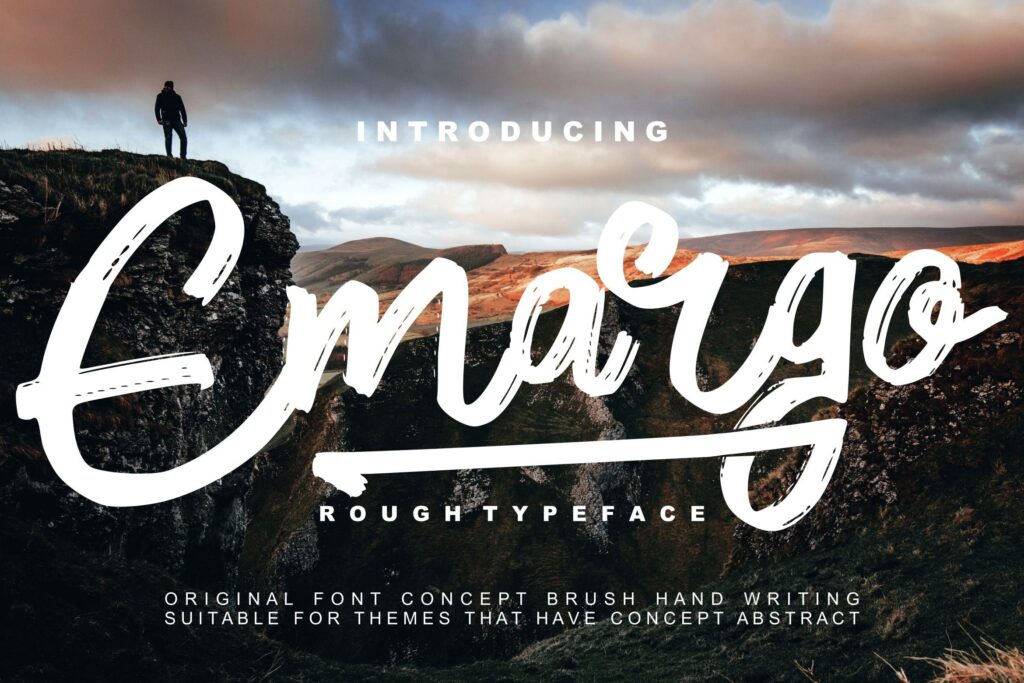 文艺毛笔笔刷英文字体Emargo Rough Typeface