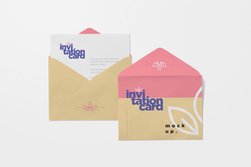 大型会议邀请函样机模板素材Envelope  Card Mockups