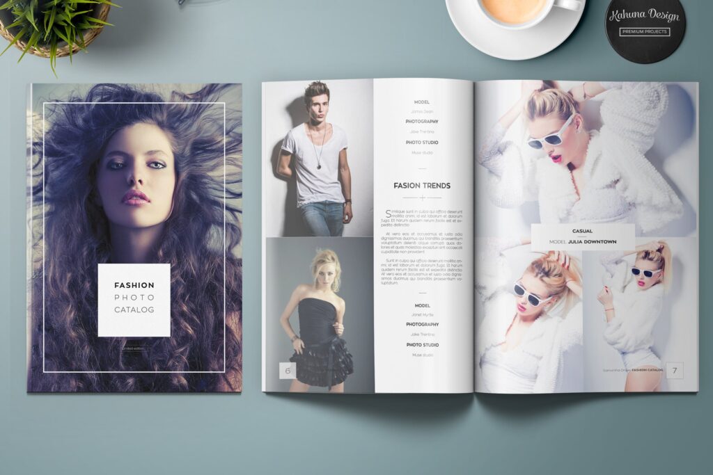 文艺优雅时装摄影目录/小册子画册杂志模版素材Fashion Catalog Magazine