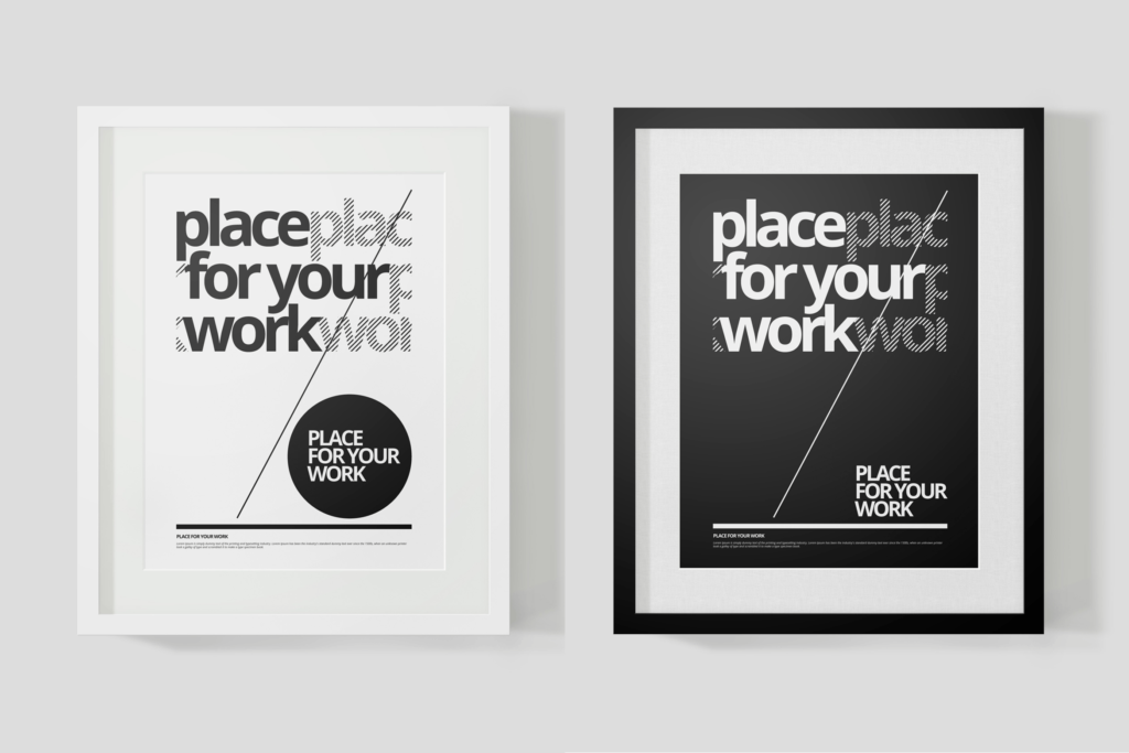 黑白艺术相框模型样机素材下载Frame For Your Work Pd73r4插图1