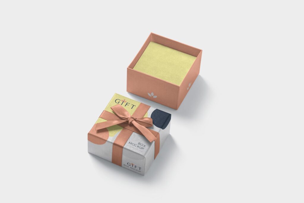 生日礼盒包装模型样机效果图Gift Box Mockups JSXCK