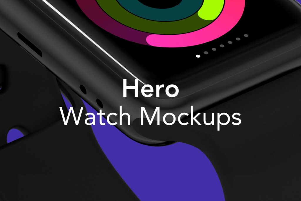 三款苹果手表样机模型效果图HERO Watch Mockups插图