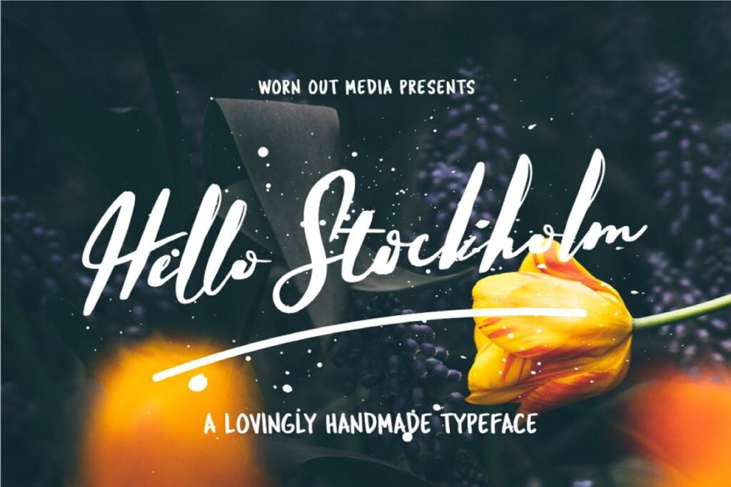 婚礼请柬可爱的无衬线手写字体Hello Stockholm Handmade Typeface