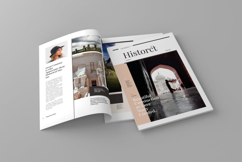 复古风格历史介绍类型杂志模板素材Historct Magazine Template