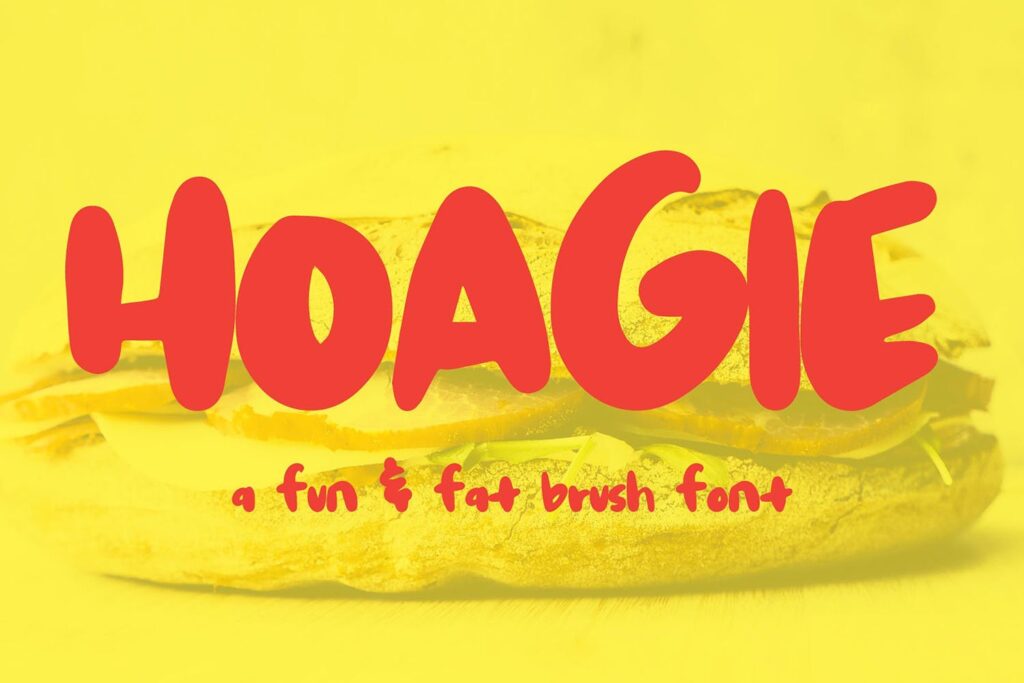 美食餐饮海报标题手绘字体模板素材下载Hoagie Brush Font