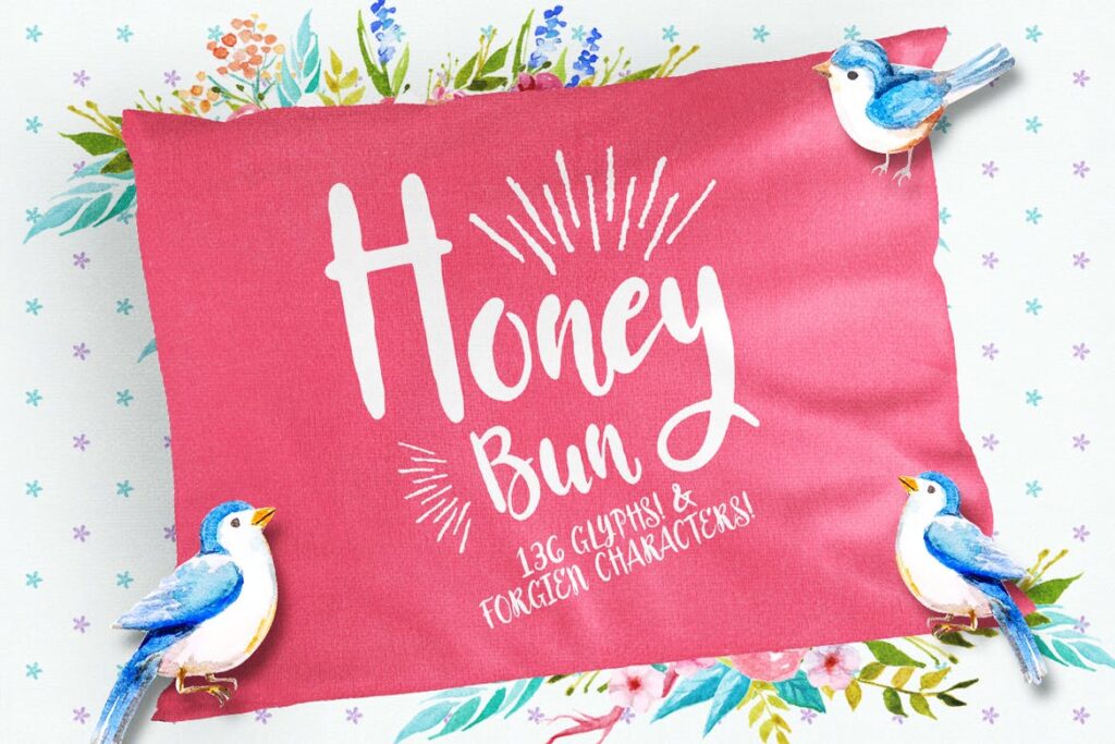 装饰艺术品或产品设计英文字设计下载Honey Bun Typeface