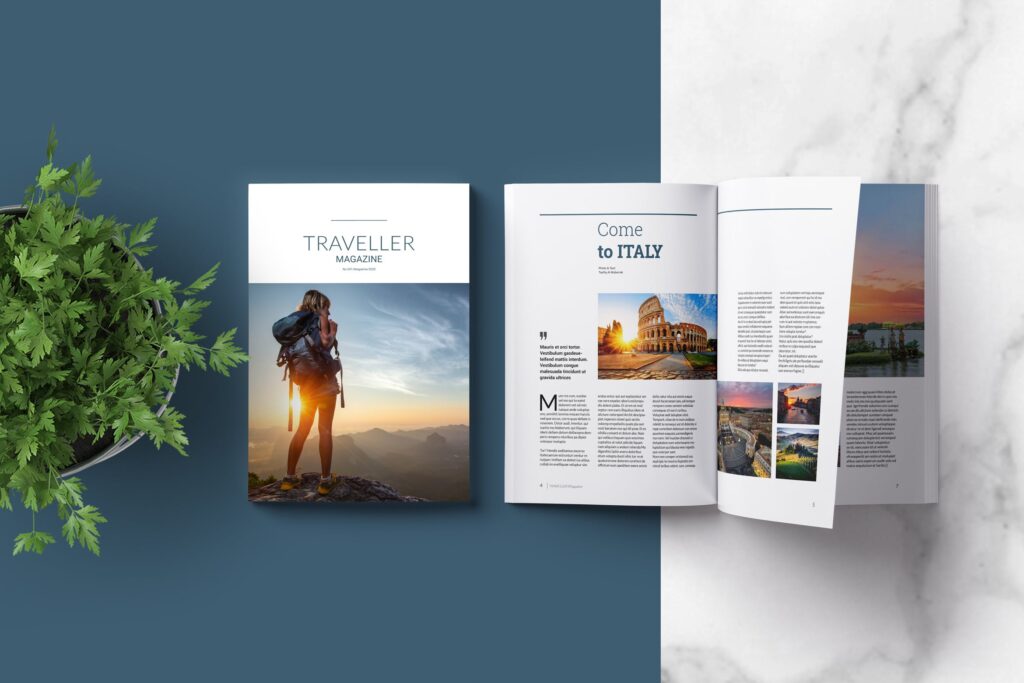 简约极简设计旅行爱好者杂志模板素材Indesign Magazine Template W56BGKZ插图