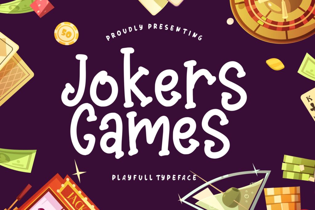 卡通儿童度假活动海报装饰英文字体下载Jokers Games Child Play Typeface