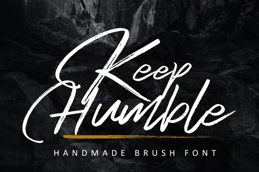 服装运动品牌装饰主题英文毛笔字体下载Keep Humble Font