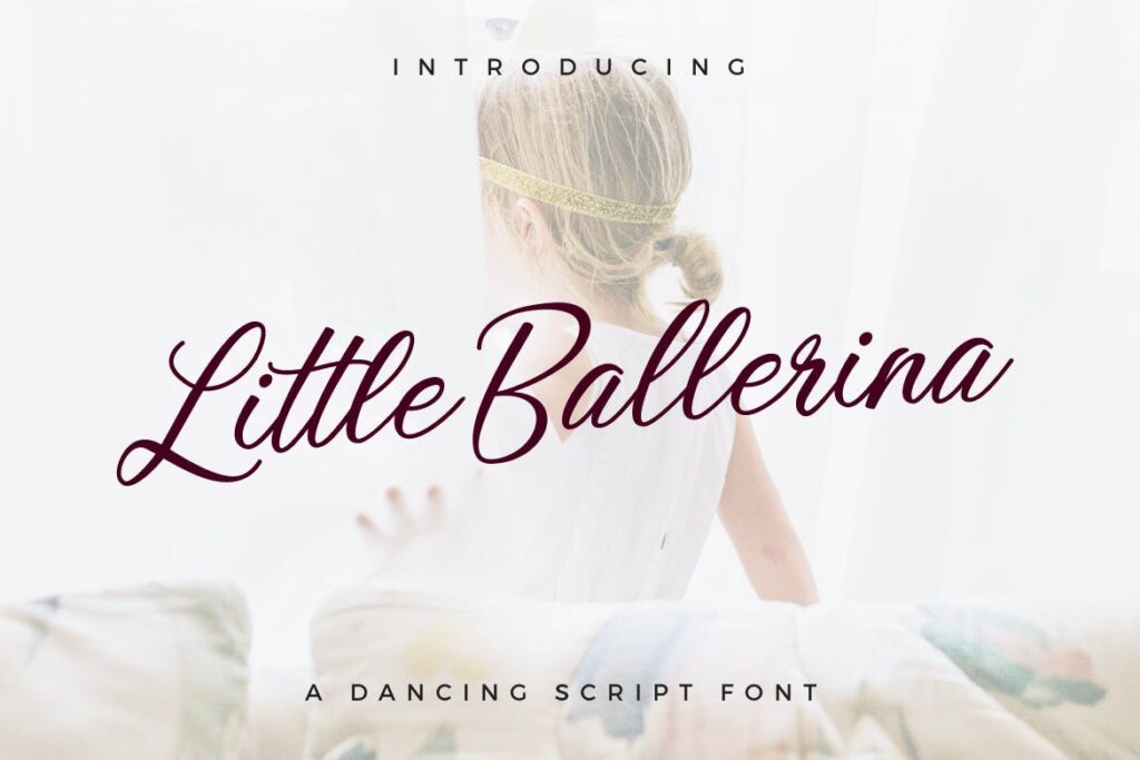 舞蹈类海报宣传标题手写英文字体下载Little Ballerina
