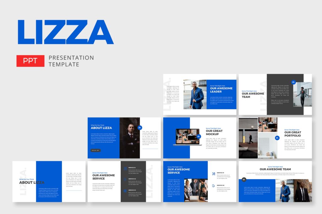 互联网科技公司融资招标路演汇报ppt幻灯片模版Lizza Corporate Powerpoint