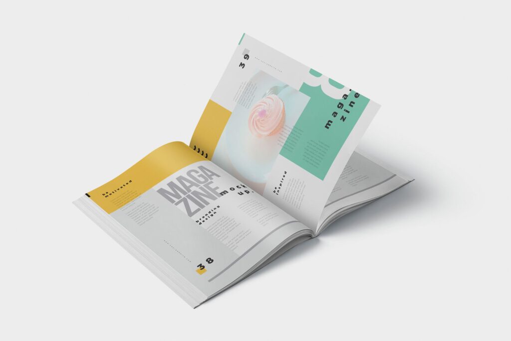企业A4宣传画册杂志简洁版式模板素材下载Magazine Design Mockups BMJCPFW