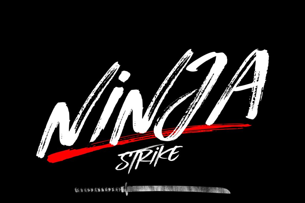天然的干笔刷英文无衬线毛笔字体下载Ninja Strike