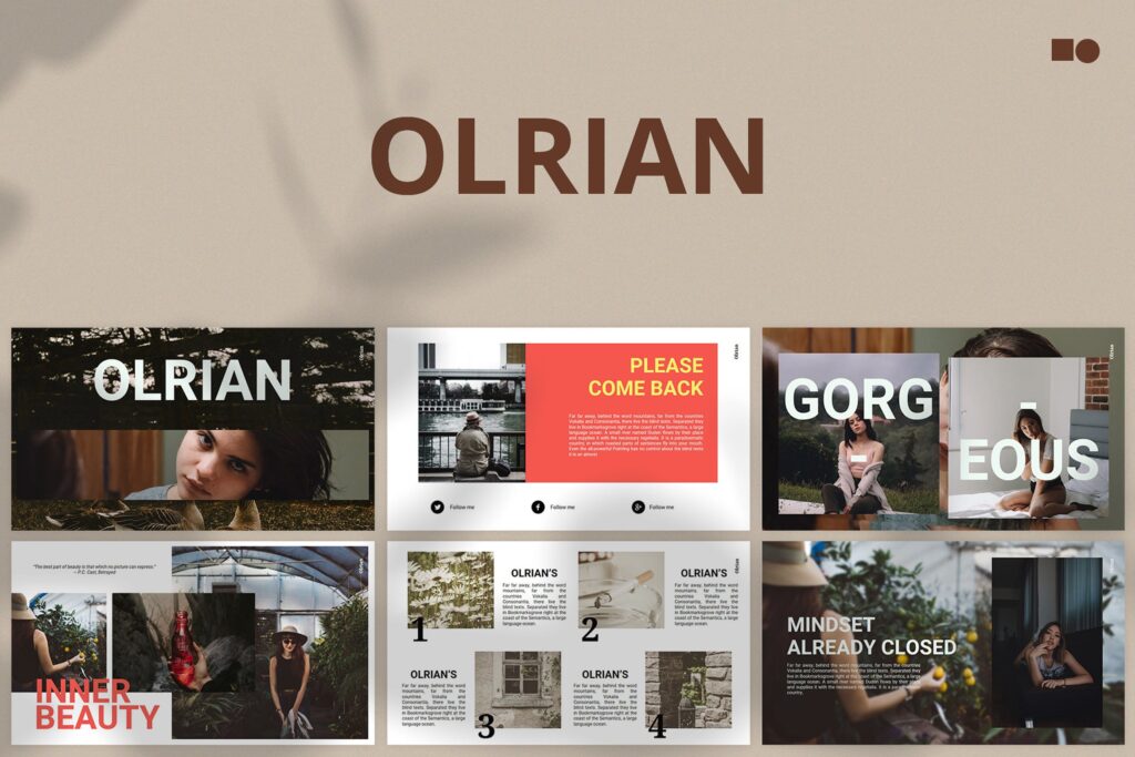 旅游主题/自然风景主题演示PPT幻灯片模板Olrian Powerpoint