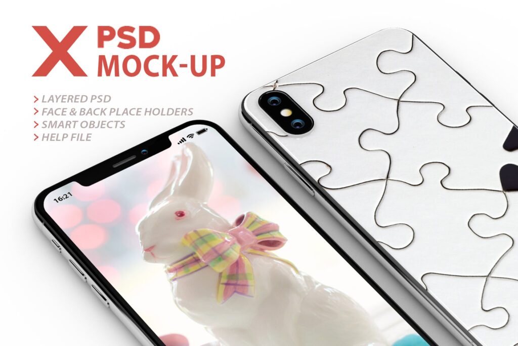iPhoneX 手机模型样机/UI作品包装模型样机iPhoneX PSD Mock-Up