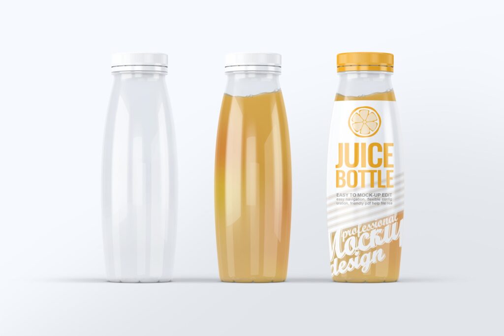 高端橙汁/果汁塑料瓶模型样机下载Plastic Juice Bottle Mock Up 8TSEHQ6