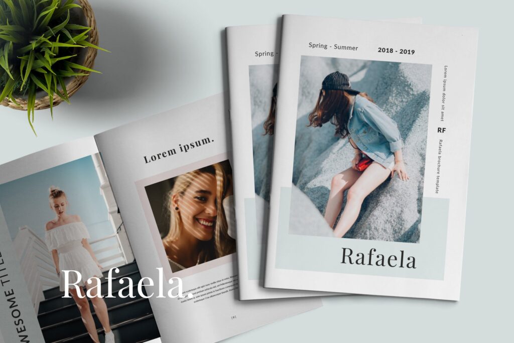 女性时尚服装品牌流行服饰展示画册杂志模板素材Rafaela Lookbook Brochure