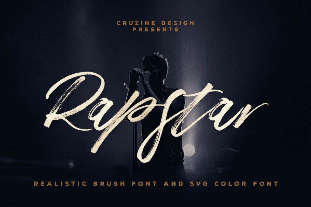 音乐演唱会/派对标题英文手写字体下载Rapstar Brush SVG Font