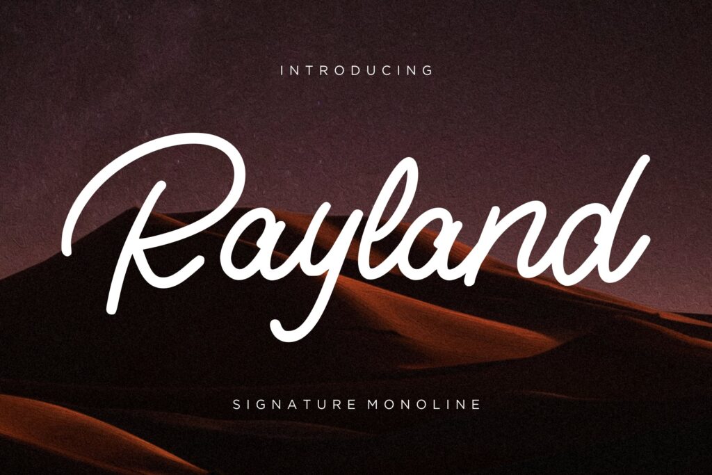 项目签名单线时尚手写字体/美食品牌包装字体下载Rayland Signature Monoline