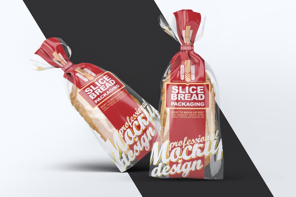 切片面包食品包装模型样机素材效果图Slice Bread Packaging MockUp