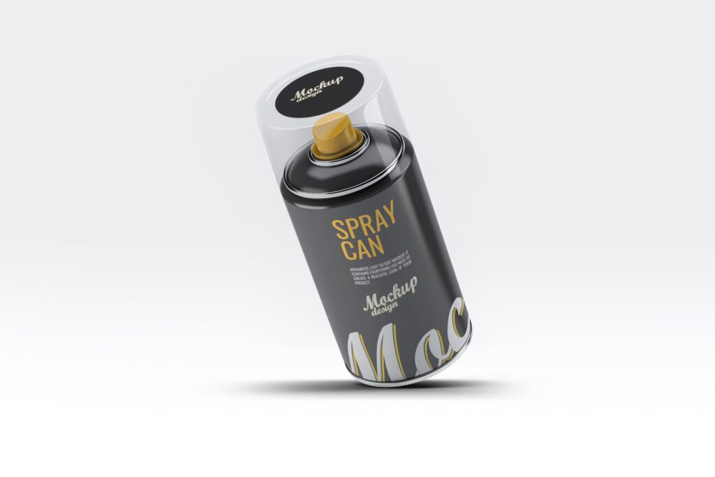高级喷雾罐喷漆模型样机素材下载Spray Can MockUp v2