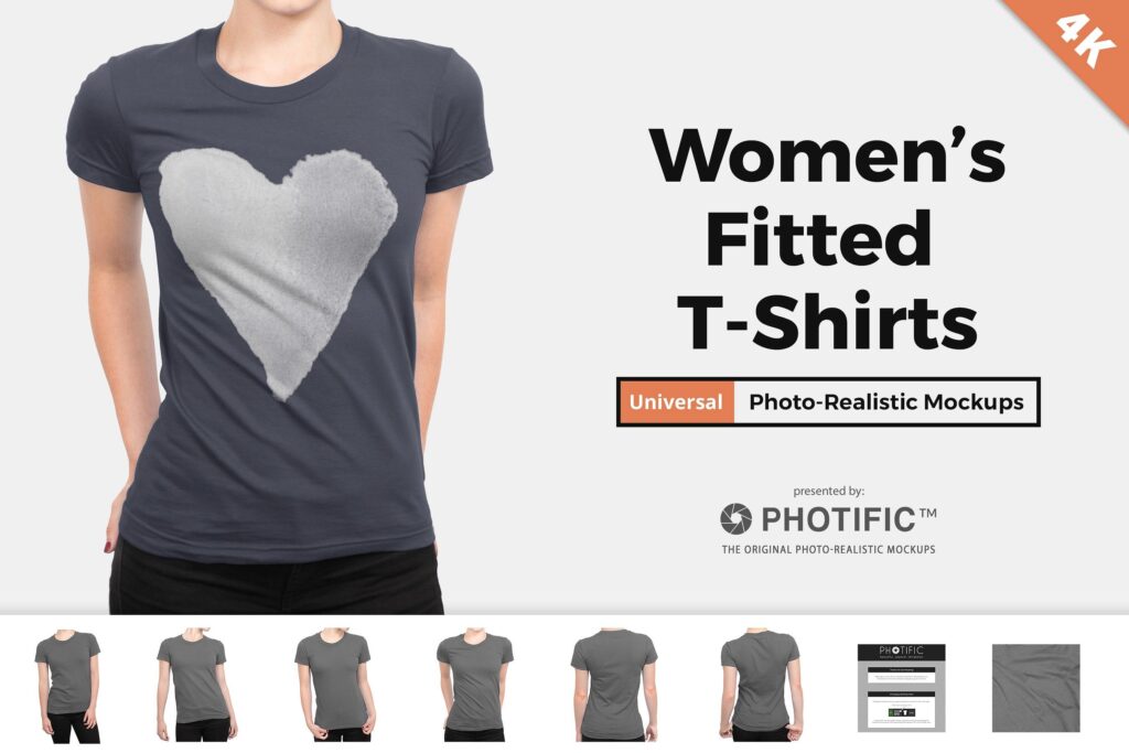企业文化衫/高质量的t恤模板样机下载Womens T Shirt Mock ups