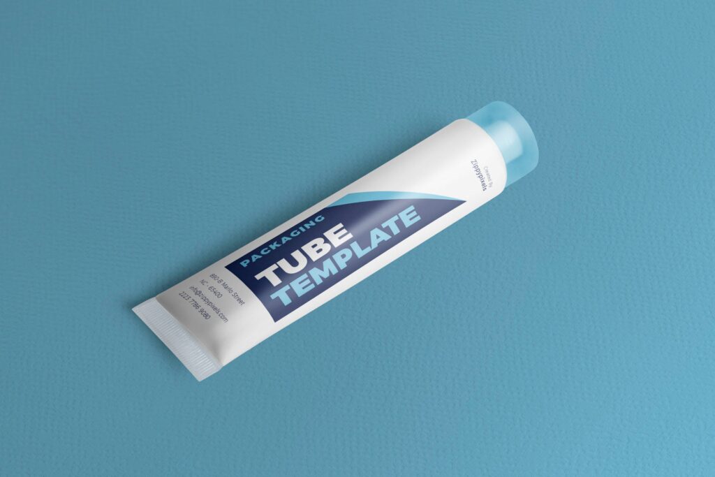 护手霜针管包装模型样机素材下载Wonderfull Tube Packaging Branding Template