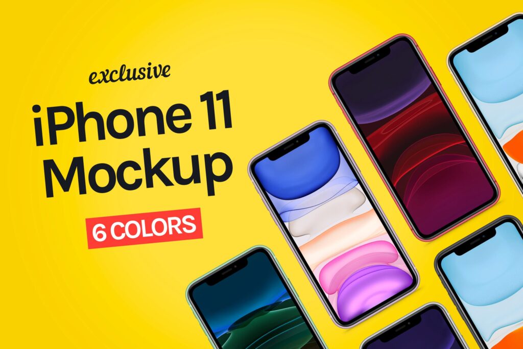 2019款iPhone 11多种颜色样机模板素材下载iPhone 11 Mockup N7G32RZ