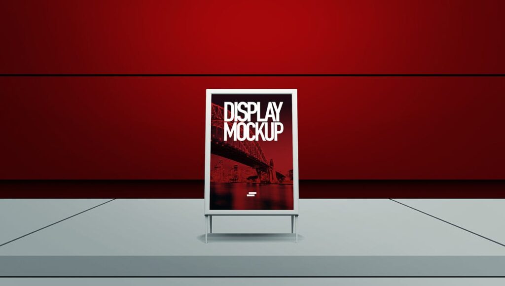 3D显示/横幅户外广告展板模型样机下载3D Display Banner Outdoor Mockup插图9