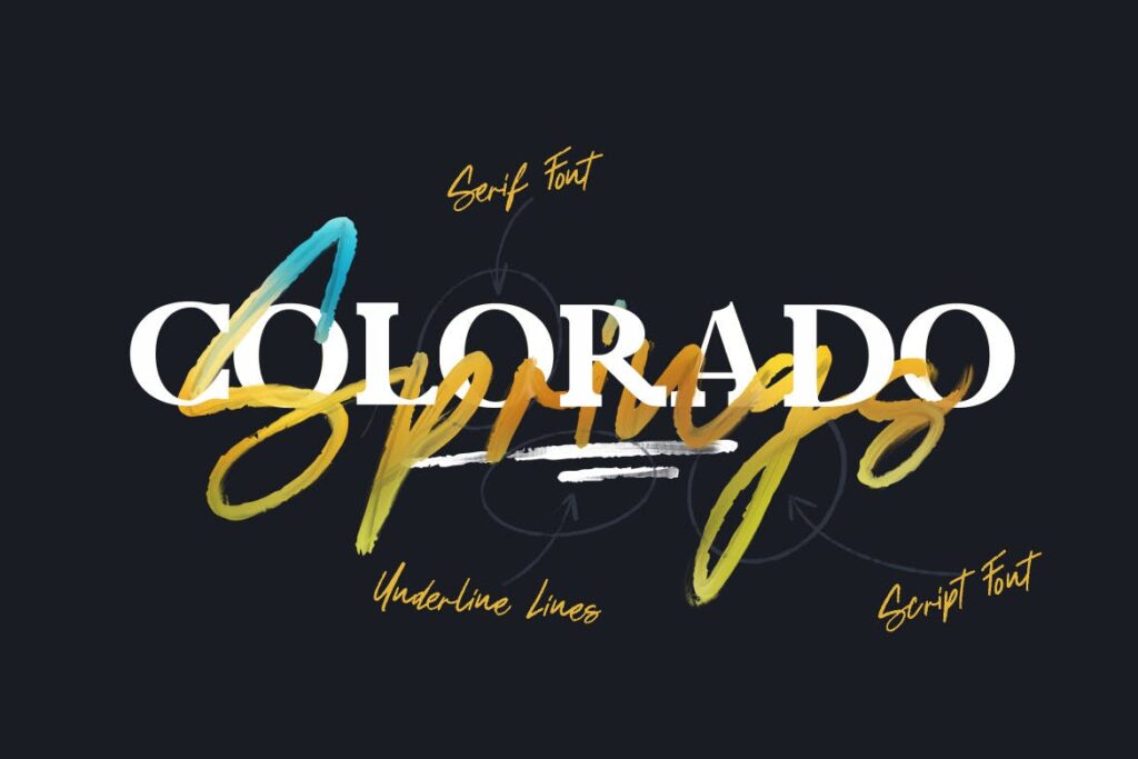 文艺渐变毛笔书法手写英文字体下载Colorado Springs Font插图5