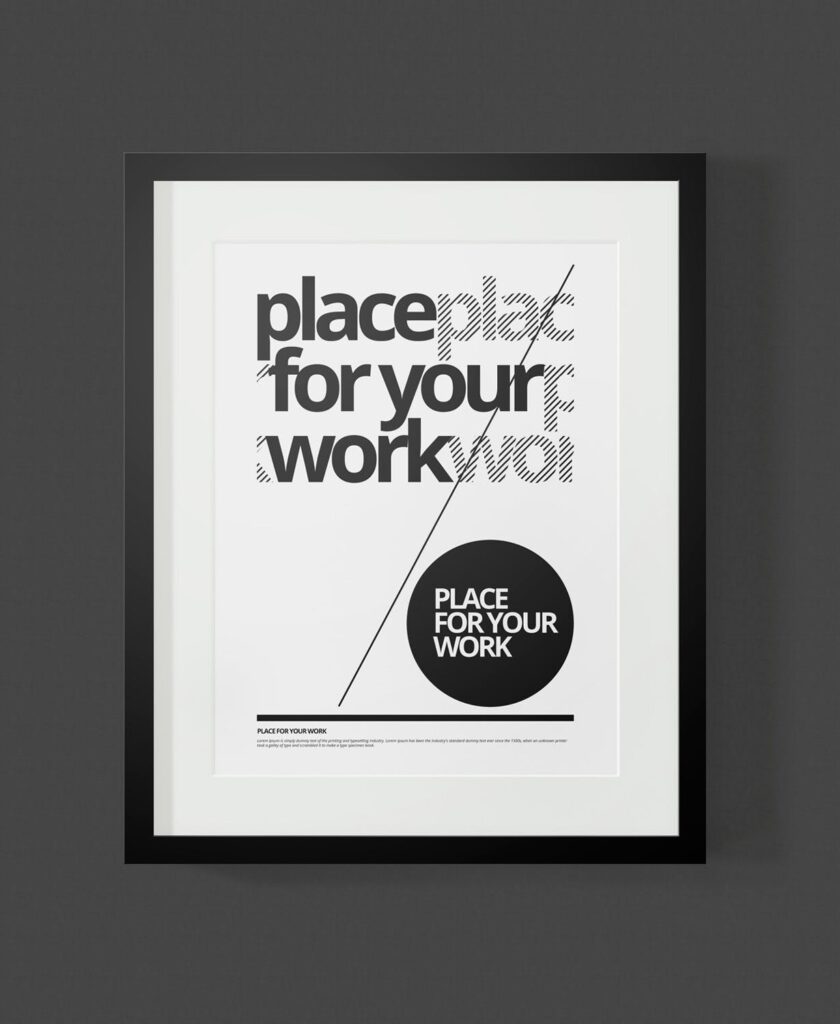 黑白艺术相框模型样机素材下载Frame For Your Work Pd73r4插图9