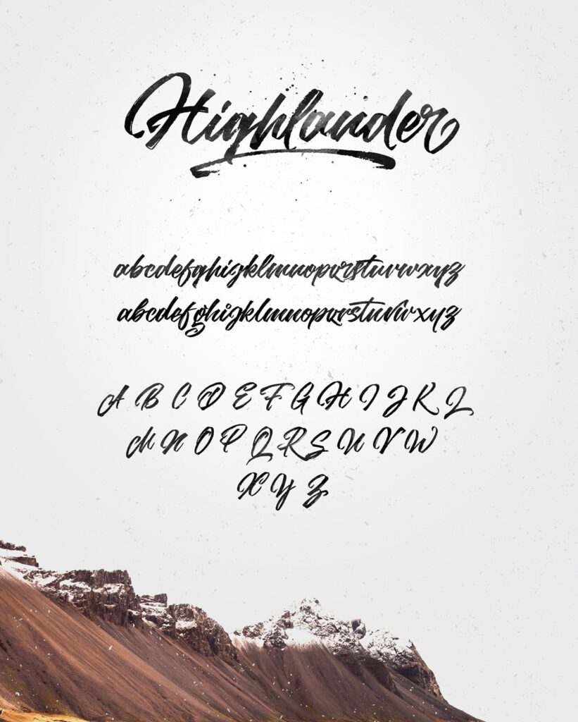 瑜伽运动主题海报字体下载Highlander marker script插图9