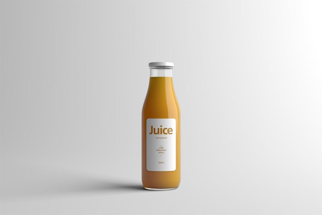 果蔬料理/果汁饮料玻璃包装瓶样机模型下载Juice Bottle Packaging MockUp N93XB8插图8