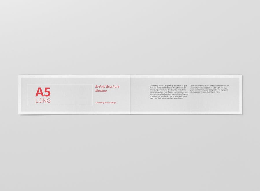 企业简约长双折页小册子psd模型样机A5 Long Bi Fold Brochure MockUp Landscape插图9