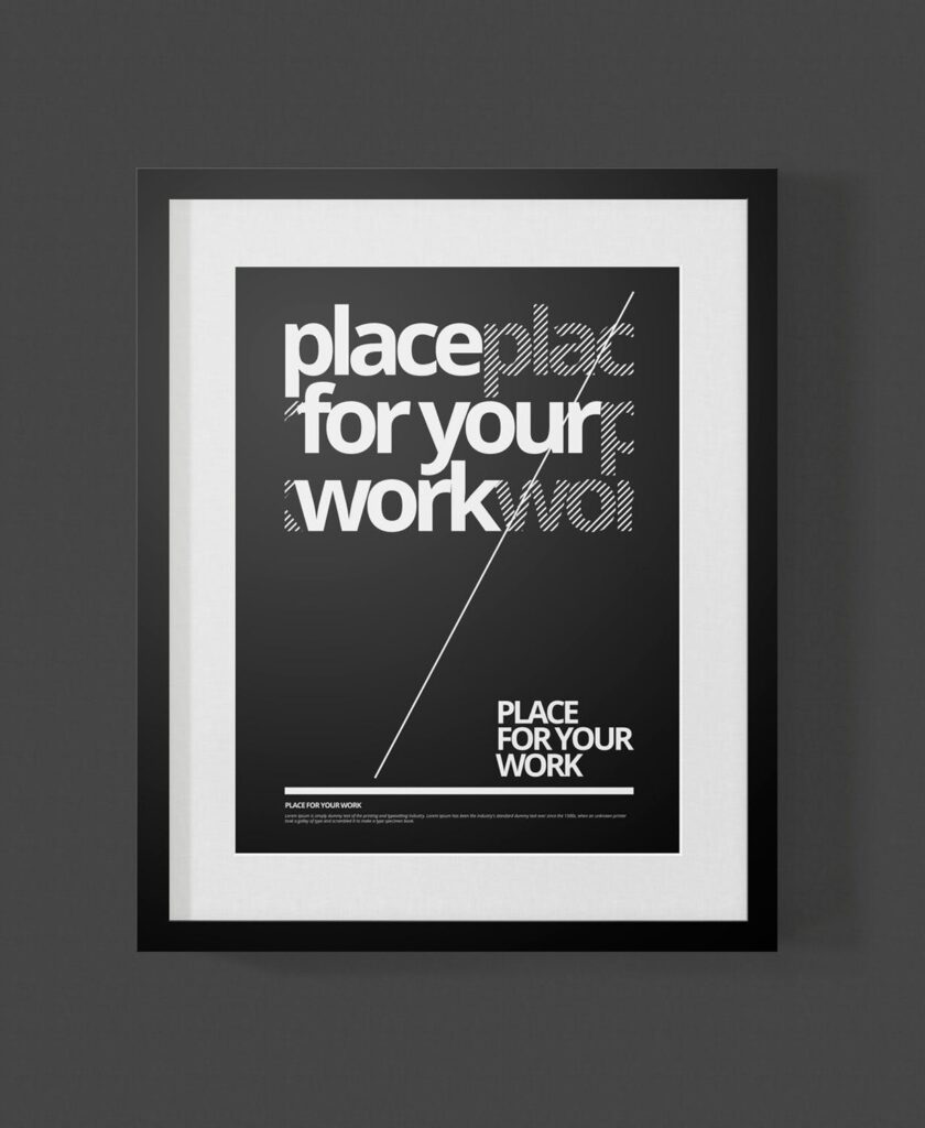 黑白艺术相框模型样机素材下载Frame For Your Work Pd73r4插图10
