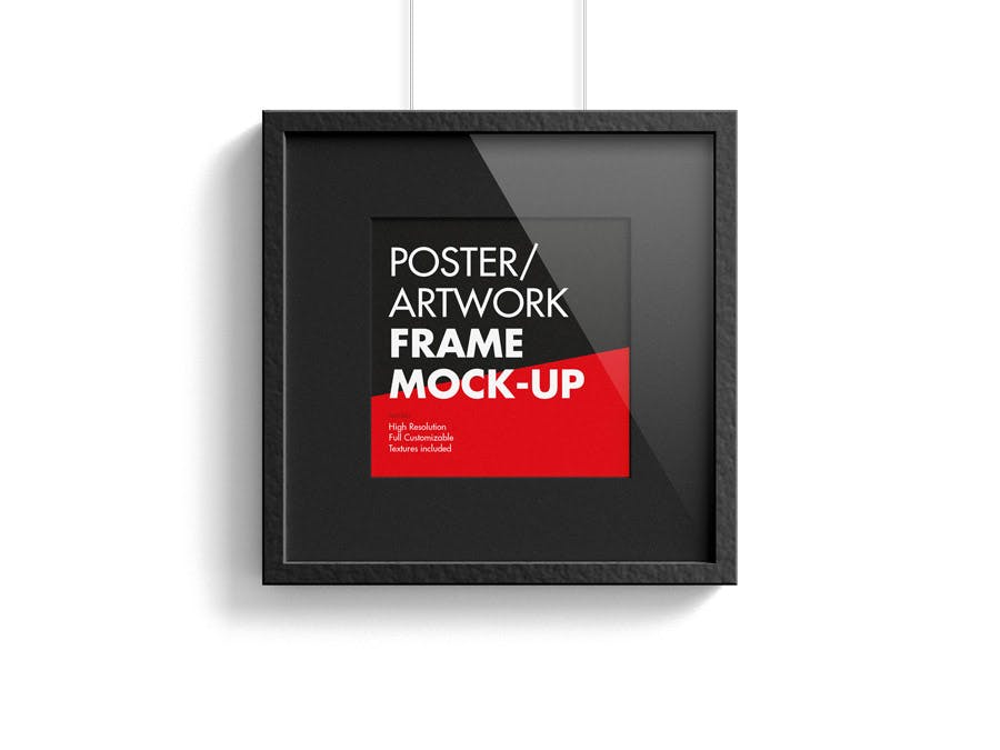 9个逼真的高质量的实物模型的海报/艺术品/图片画框样机素材下载Poster Artwork Frame Mock Up插图10