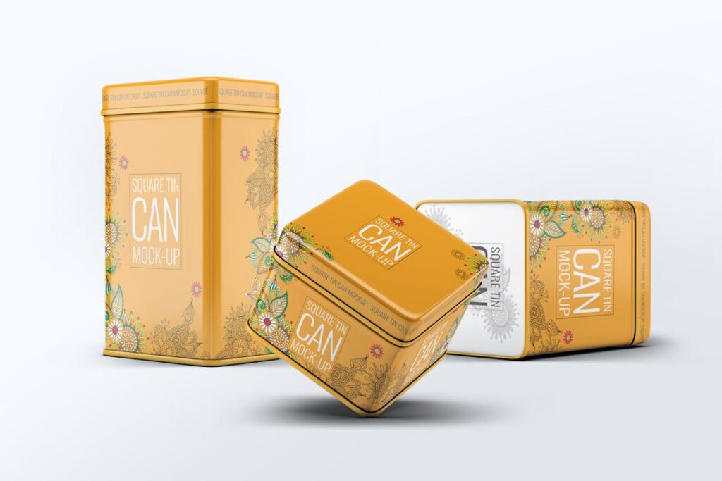 高级锡包装罐模型/茶叶包装罐样机素材下载Tin Cans Mock Up Bundle插图11