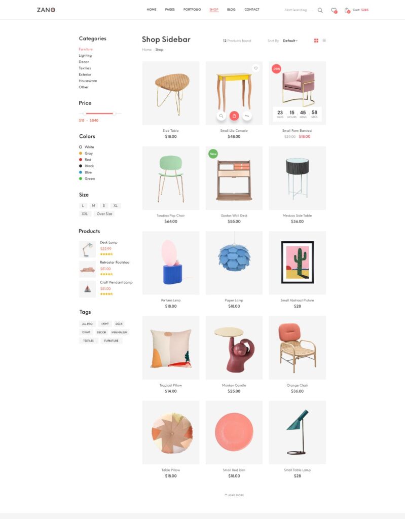 室内设计工作室/家具设计网站素材模板Zano Furniture eCommerce PSD Template插图11