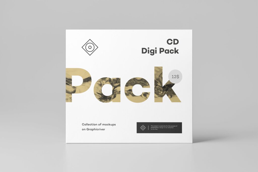 古典电影光盘/音乐CD唱片包模型CD Digi Pack Mockup 9插图12