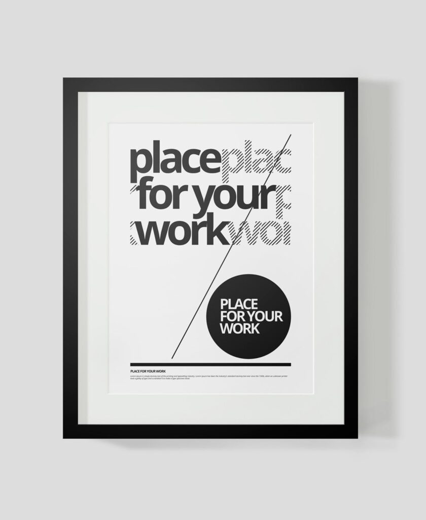 黑白艺术相框模型样机素材下载Frame For Your Work Pd73r4插图11