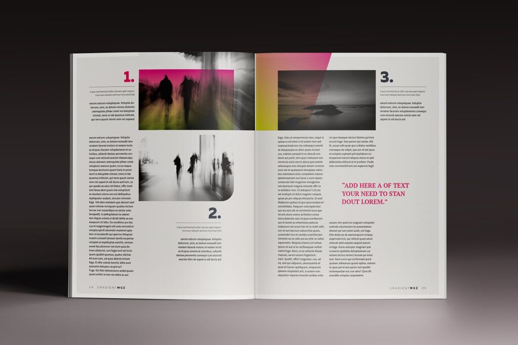 渐变风格摄影杂志模板Gradient Magazine Indesign Template插图12